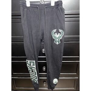 Milwaukee Bucks Sweatpants NBA Classic‎ Mens Jogger Size Small S Black